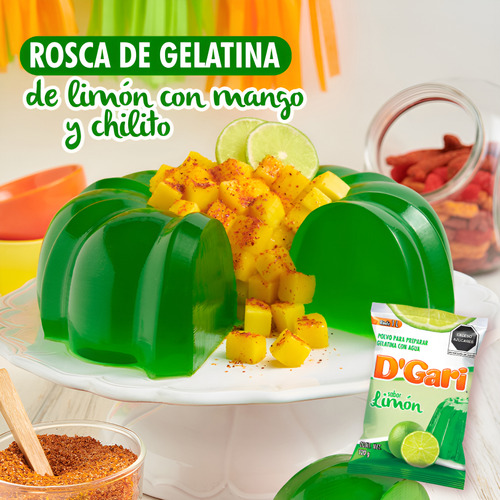 Dgari® 3 Gelatinas De Agua Sabor Limón Rinde Un Litro Wow