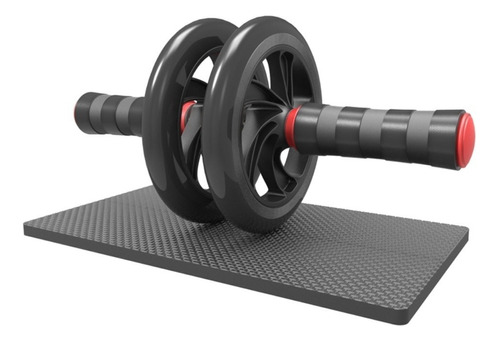 Colchoneta Mini + Ab Roller Gym Gimnasio Maquina Abdominales Color Negro