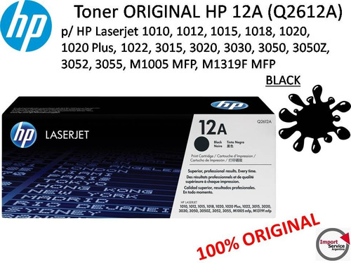 Toner Original Hp 12a (q2612a)  P/hp Laserjet  / Negro