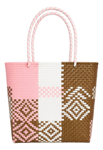 Bolsa De Mano Tejida De Plastico Toquilla Para Mujer