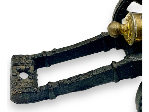 Antiguo Cañón Miniatura De Bronce Y Hierro (Usado)