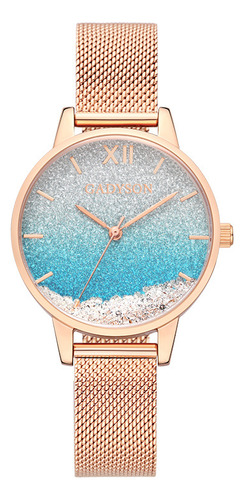 Reloj Minimalista Elegante Rosa Para Mujer Cielo Estrellado