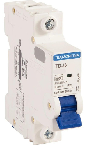 Minidisjuntor Monopolar Tdj3-1c50 1p 50a 3ka Tramontina