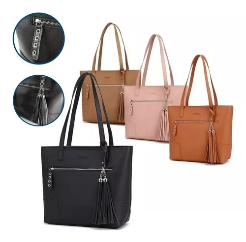 Cartera Bolso Tote Bag Mujer Grande Ecocuero Pu