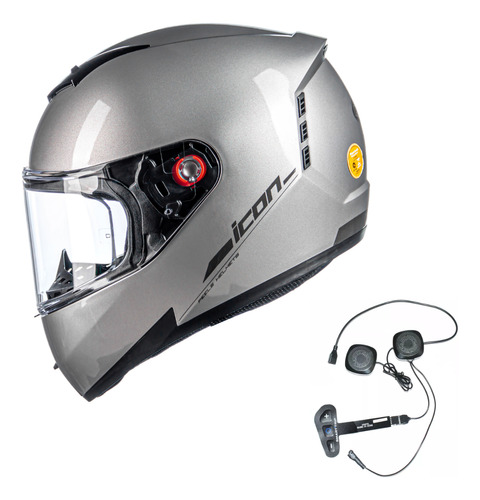 Capacete Masculino Fechado Peels Icon Prata Moto Smart Trip