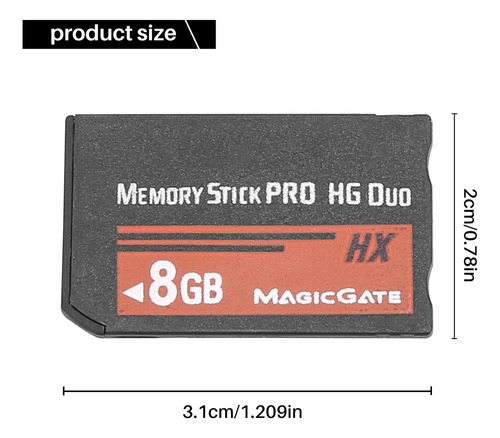 - Tarjeta Flash Memory Stick Ms Pro Duo De 8 Gb Para