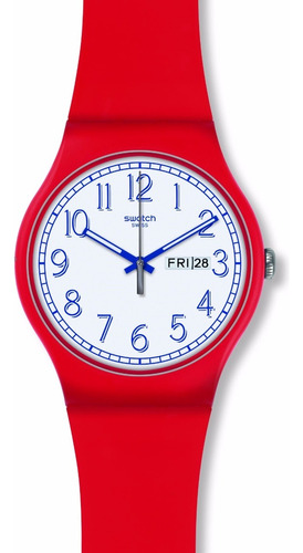 Reloj Swatch New Gent Red Me Up Suor707 Color De La Malla Rojo Color Del Bisel Rojo Color Del Fondo Blanco