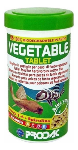 Alimento Peces Fondo Prodac Vegetablet 60g Espirulina Aloe