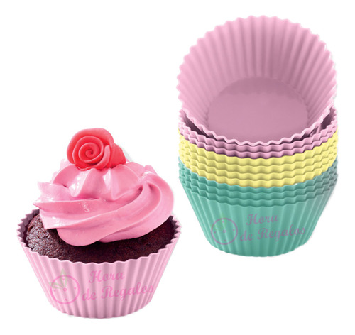 Molde Pirotin D Silicona Para Cupcakes Muffins N°10 X12unid