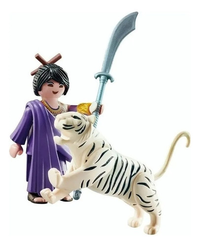 Playmobil 70382 Luchadora Asiática Con Tigre Blanco 6 Piezas