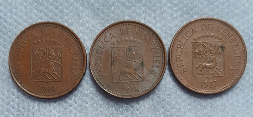 3 Monedas De 5 Centimos De Bolivares  Venezuela