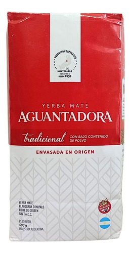 Yerba Mate Aguantadora Tradicional Pack 6 X 500 Gr Sin Tacc