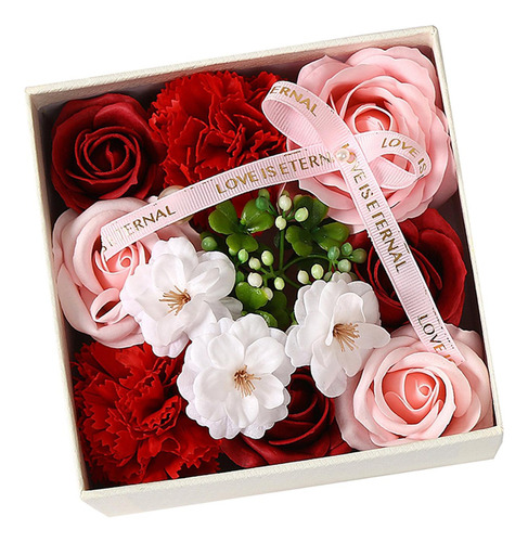 Caja De Flores De Jabón, Pétalos De Jabón Perfumados Rojo