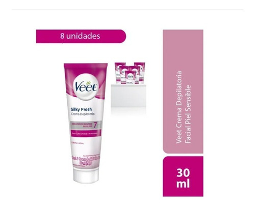 Veet Crema Depilatoria Facial Piel Sensible 30ml Pack 8 Unid