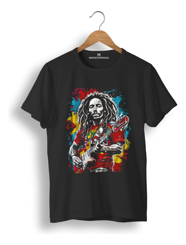 Remera: Bob Marley Guitarra Memoestampados