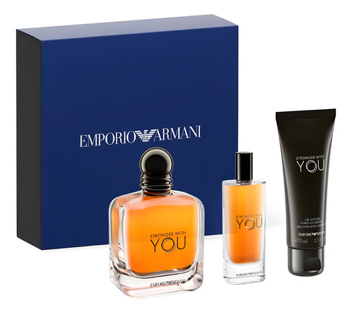 Set Armani Stronger With You Edt 100ml + 15ml + Shower Gel 