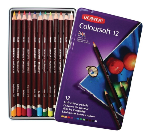 Lapices Derwent Coloursoft Lata X12