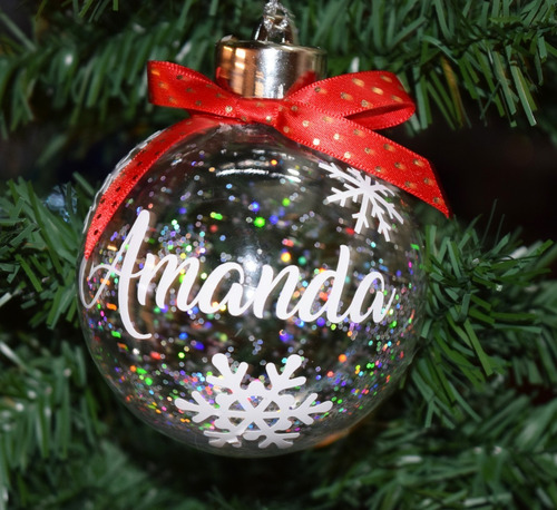 Imagen 2 de 3 de Esferas Transparentes Navidad Con Tapa 12 Piezas