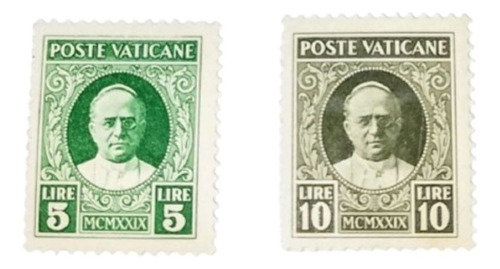 Serie De 2 Estampillas Vaticano - 1929 Bolaffi 37-38 Mint