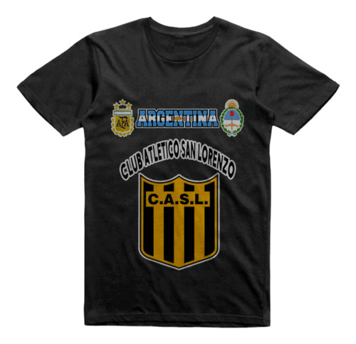 Remera Infantil Negra San Lorenzo De Monte Caseros