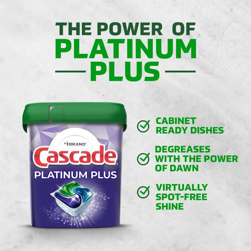 62 X Detergente Cascade Platinum Plus Cápsulas Lavavajillas
