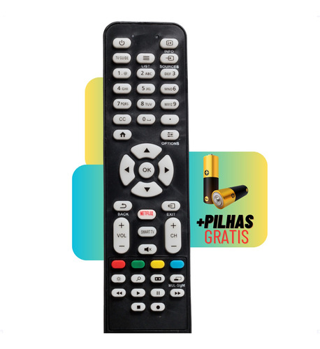 Controle Remoto Para Tv Aoc Com Botão Netflix Led Smart 