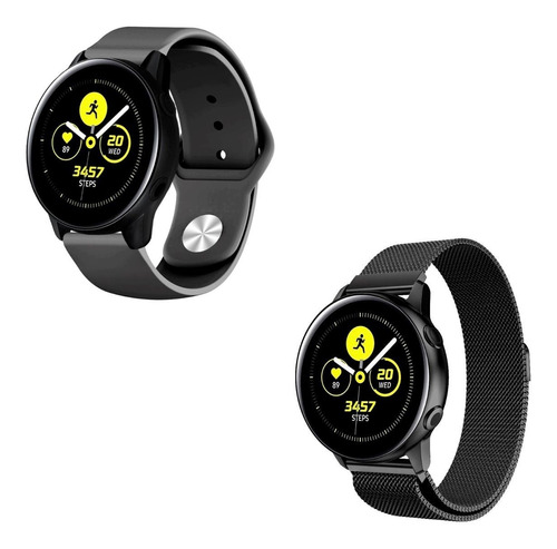 Combo Correa Deportiva Premium + Correa Malla Milanese De Lujo Para Samsung Galaxy Watch Active