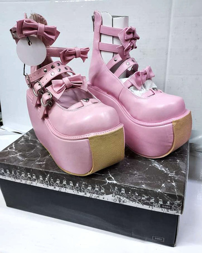 Zapatos Plataforma Lolita Rosa Demonia Violet-45 24mx Gotico