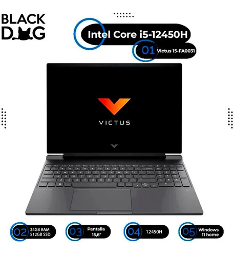 Imagen 2 de 3 de Notebook Hp Victus Gamer 15.6' I5 512 Gb Ssd 24 Gb Ram Bde