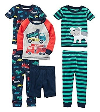 3 Pack De Pijamas Carter's 2 Piezas Para Niños 100% Algodón