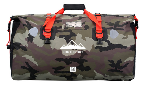 Bolso Deportivo De Mano South Port Impermeable 60l Militar Color Verde