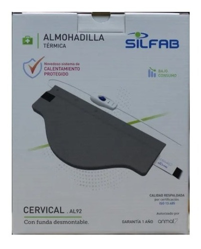 Imagen 1 de 9 de Almohadilla Silfab Eléctrica Térmica Cervical Cuello Al92