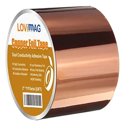 Cinta De Cobre PATIKIL De 3 Mm X 25 Metros, Adhesiva Por Ambas Caras, Para Blindaje EMI Y Reparación De Circuitos