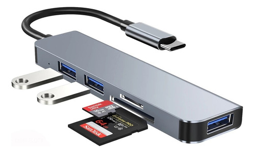 Adaptador Tipo C Hub 5 En 1 Usb C Multi Puerto Usb 3.0 Sd