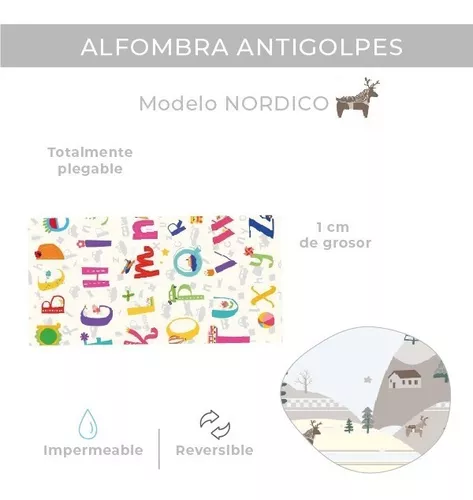 Alfombra antigolpes reversible Yoga Rainbow de diseño nordico 160