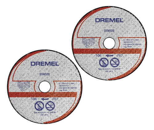 2 Discos P/ Dremel Saw Dremel Dsm520 P/ Alvenaria 2615s520jb