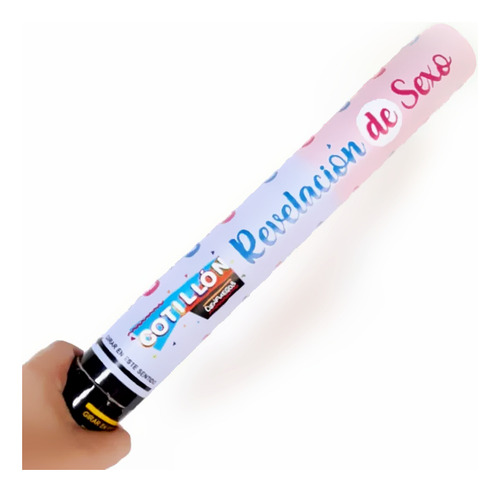 Mortero Cañón Lanza Papelitos Revelación Sexo Azul Pack X2u
