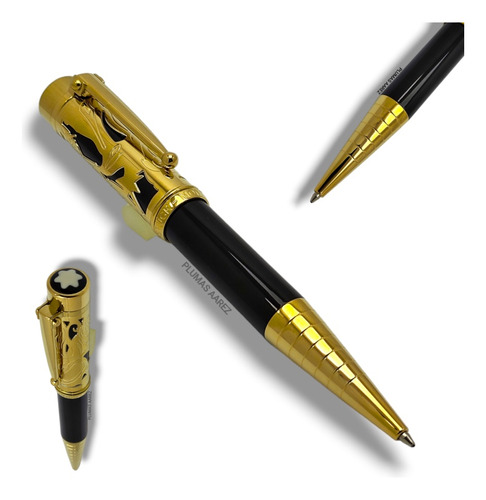 Pluma Bolígrafo Montblanc Pinocho Negro Oro Mb (Reacondicionado)