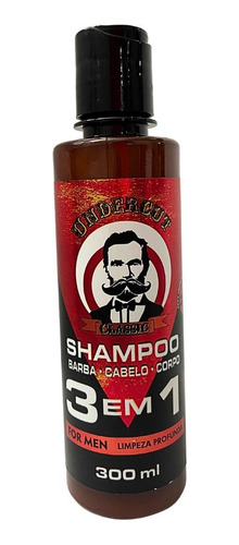 Shampoo 3 Em 1 Barba Cabelo E Corpo Undercut 300g For Men