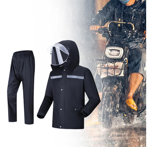 Traje De Lluvia Con Puños Ajustables Para Hombre, Chaqueta