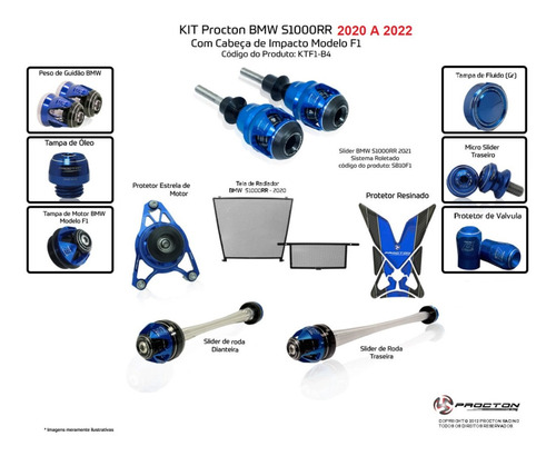 Procton Racing (kit 12 Itens) Para Bmw S1000rr 2020 A 2022