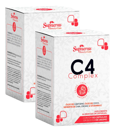 Kit Com 2 C4 Complex Queima De Gordura Corporal 60 Cápsulas 