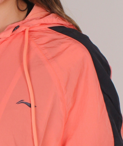 Imagen 3 de 3 de Li-ning Chamarra Mujer Naranja Cierre Nueva Original Fpx