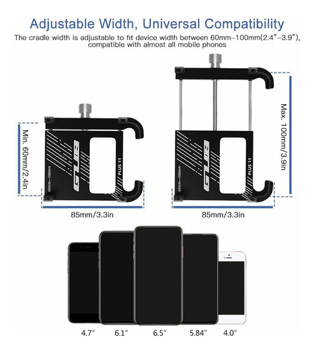 Soporte For Teléfono De Bicicleta De Aluminio Con Rotación