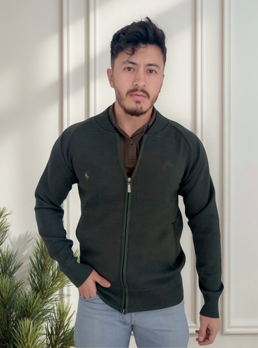Cardigan Con Cierre Bolsillos Simi Frizada Polo Club