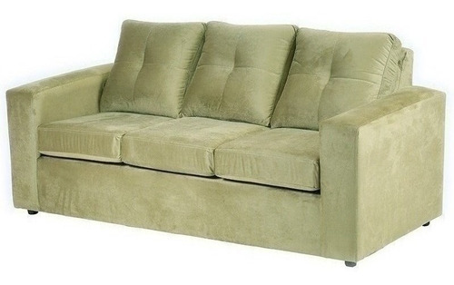 Sofá Emilia 3 Cuerpos Felpa Verde / Muebles América