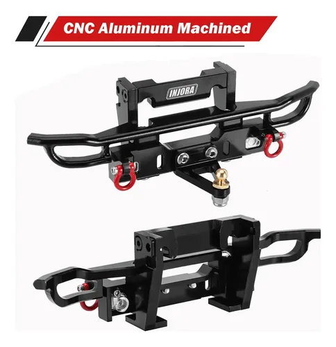 INJORA Parachoques De Aluminio CNC Para TRX4M Bronco, Actualización Para Crawler RC 1/18 Con Luces LED Y Gancho De Remolque