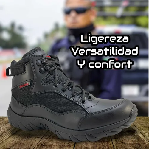 Bota Táctica Militar Corta En Piel Seguridad Policia Hombre