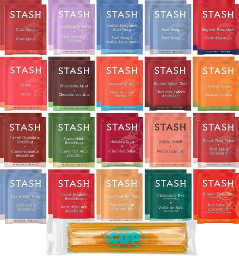 Té Stash Herbal 40 Bolsitas Sabores Variados Palitos Miel