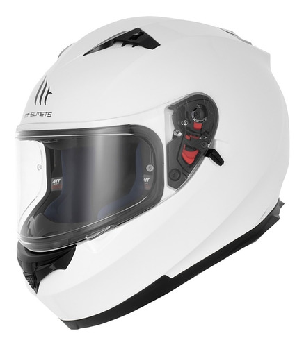 Casco Moto Mt Blade Monocolor blanco Brillo Doble Visor